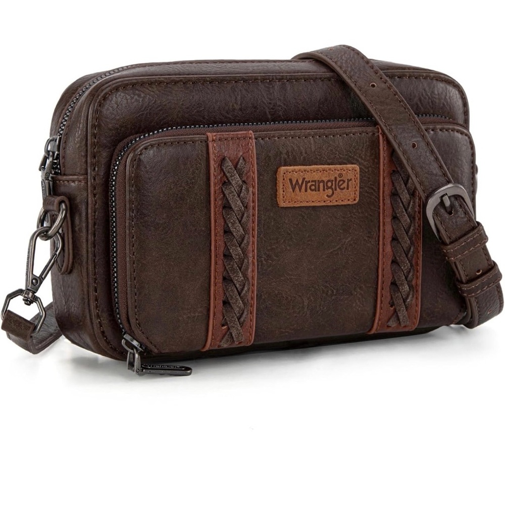 Wrangler Crossbody Bag Small Multi Pocket with Adjustable Strap 7.8 x3.2 x5.6 in